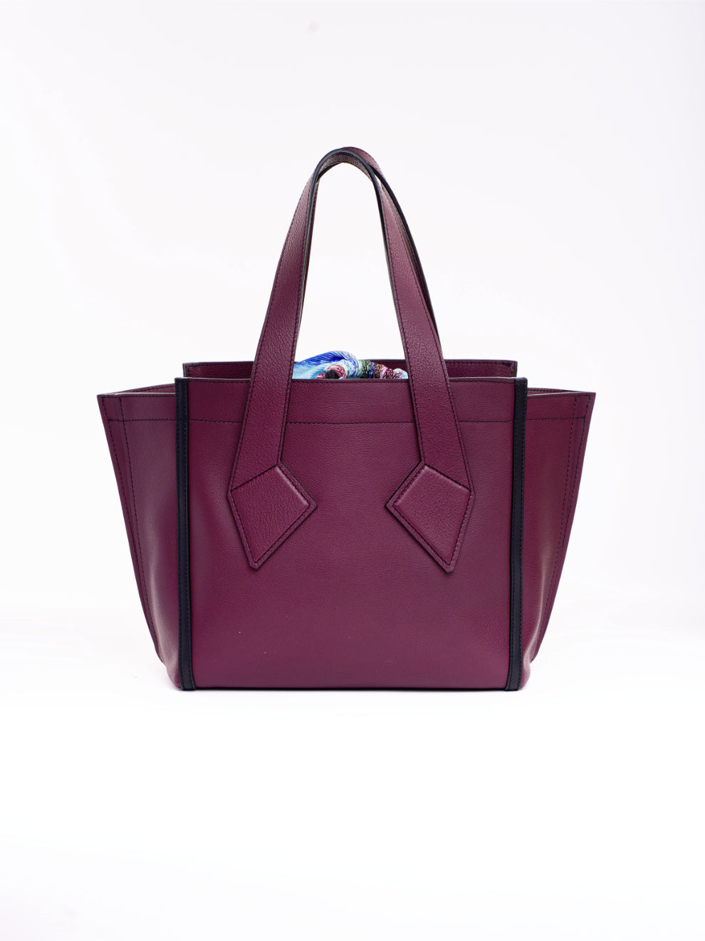 Out of stock - Cabas en Cuir Bordeaux