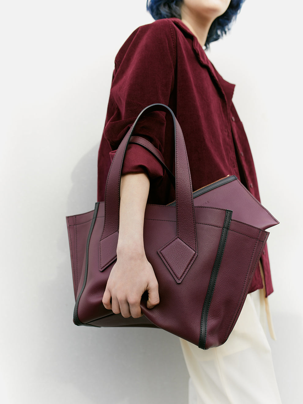 Out of stock - Cabas en Cuir Bordeaux