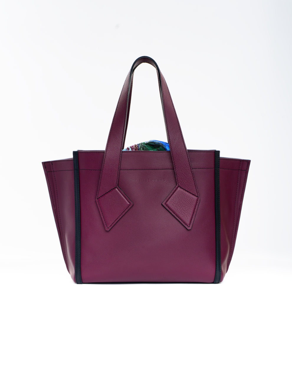 Out of stock - Cabas en Cuir Bordeaux