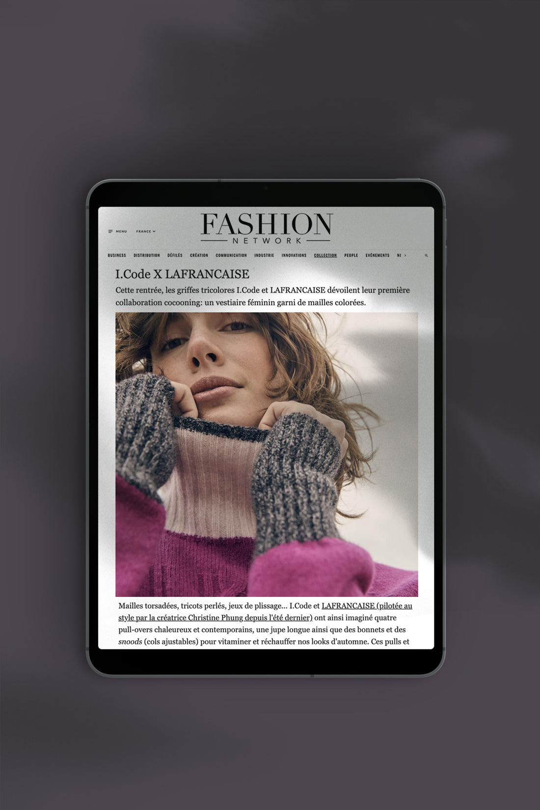 Christine Phung on the Fashion Network Website