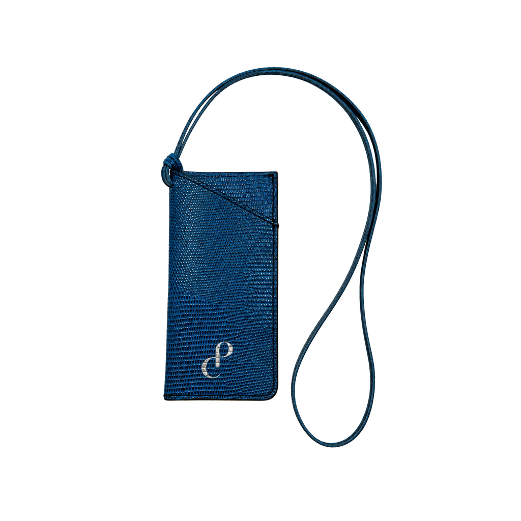 Glass Pouch Lizard Blue