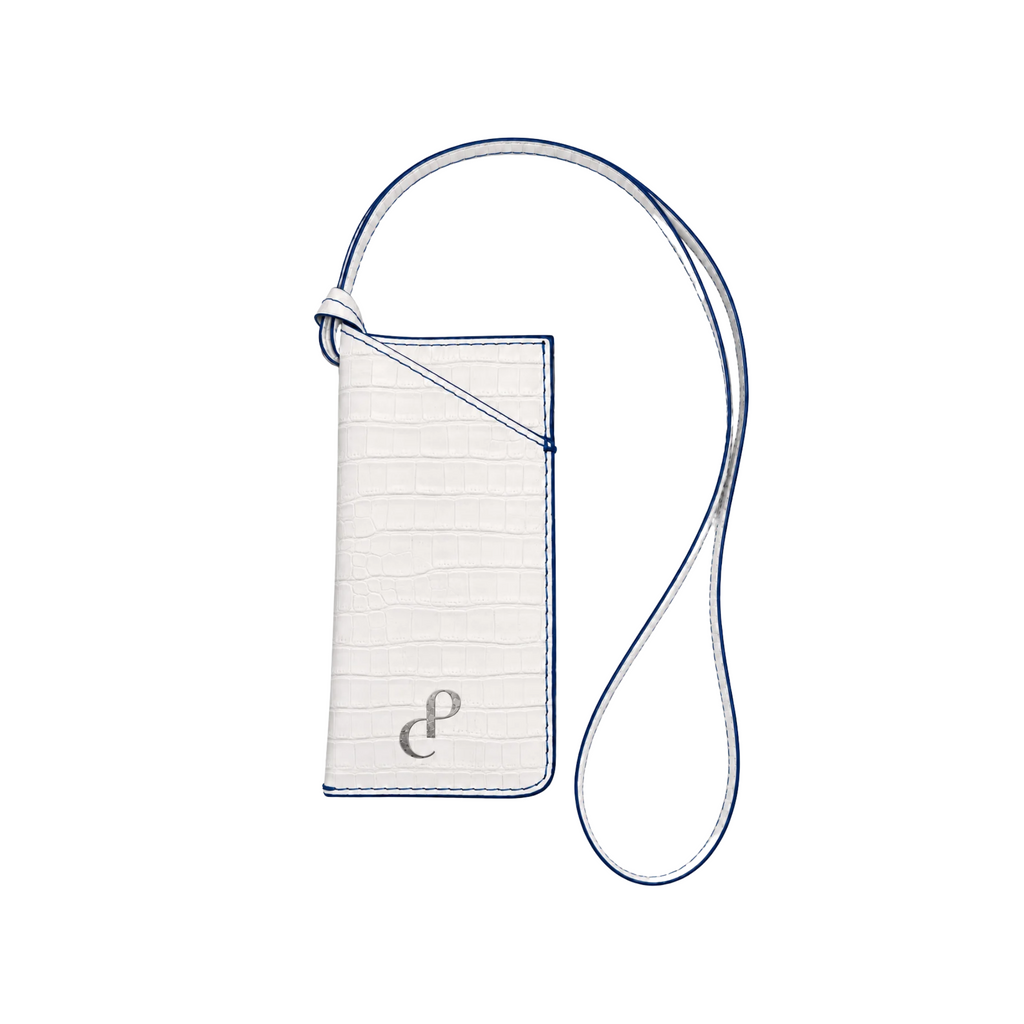 GLASS POUCH  White Croco