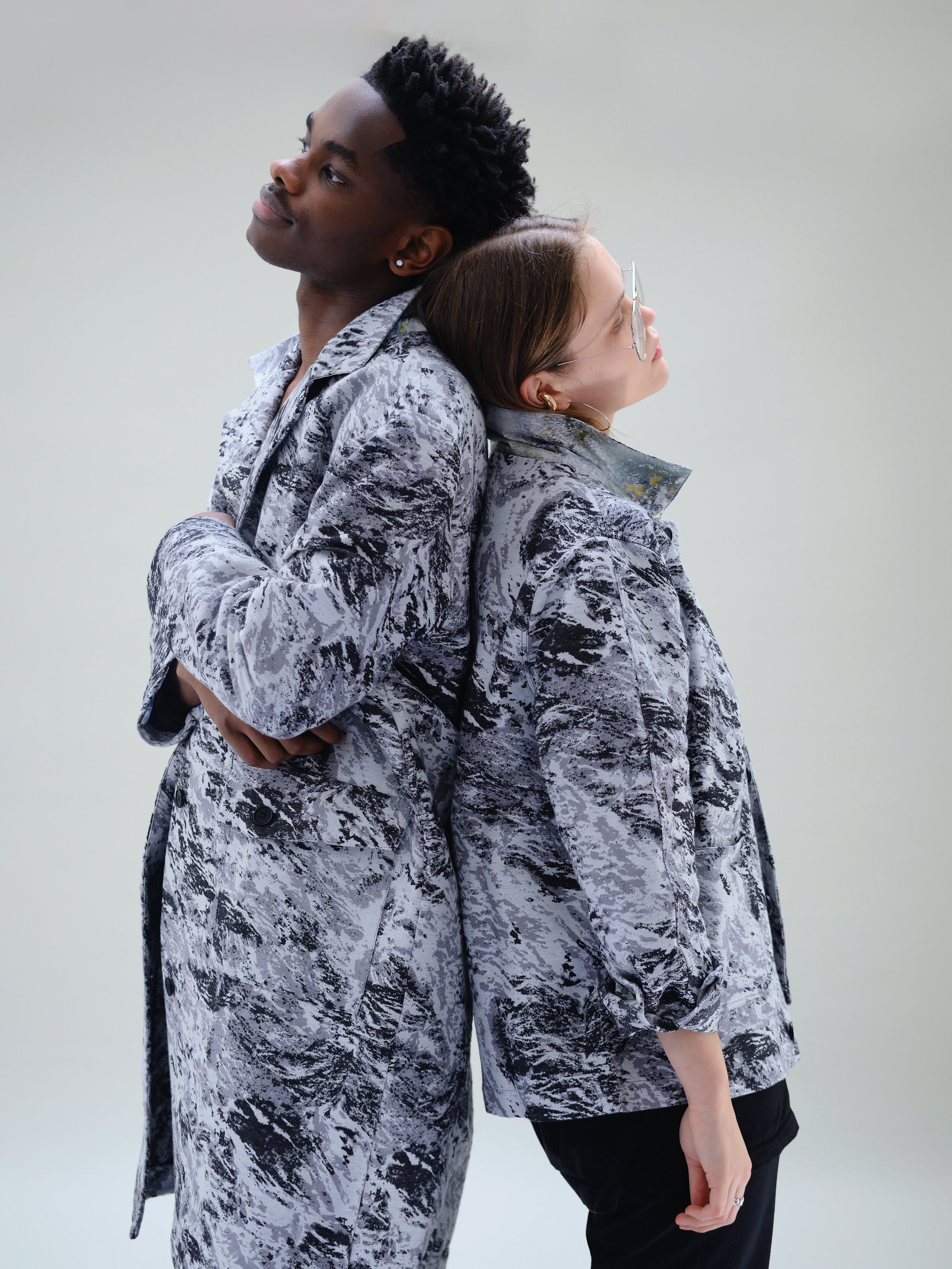 MANTEAU LONG ZEBRA JACQUARD