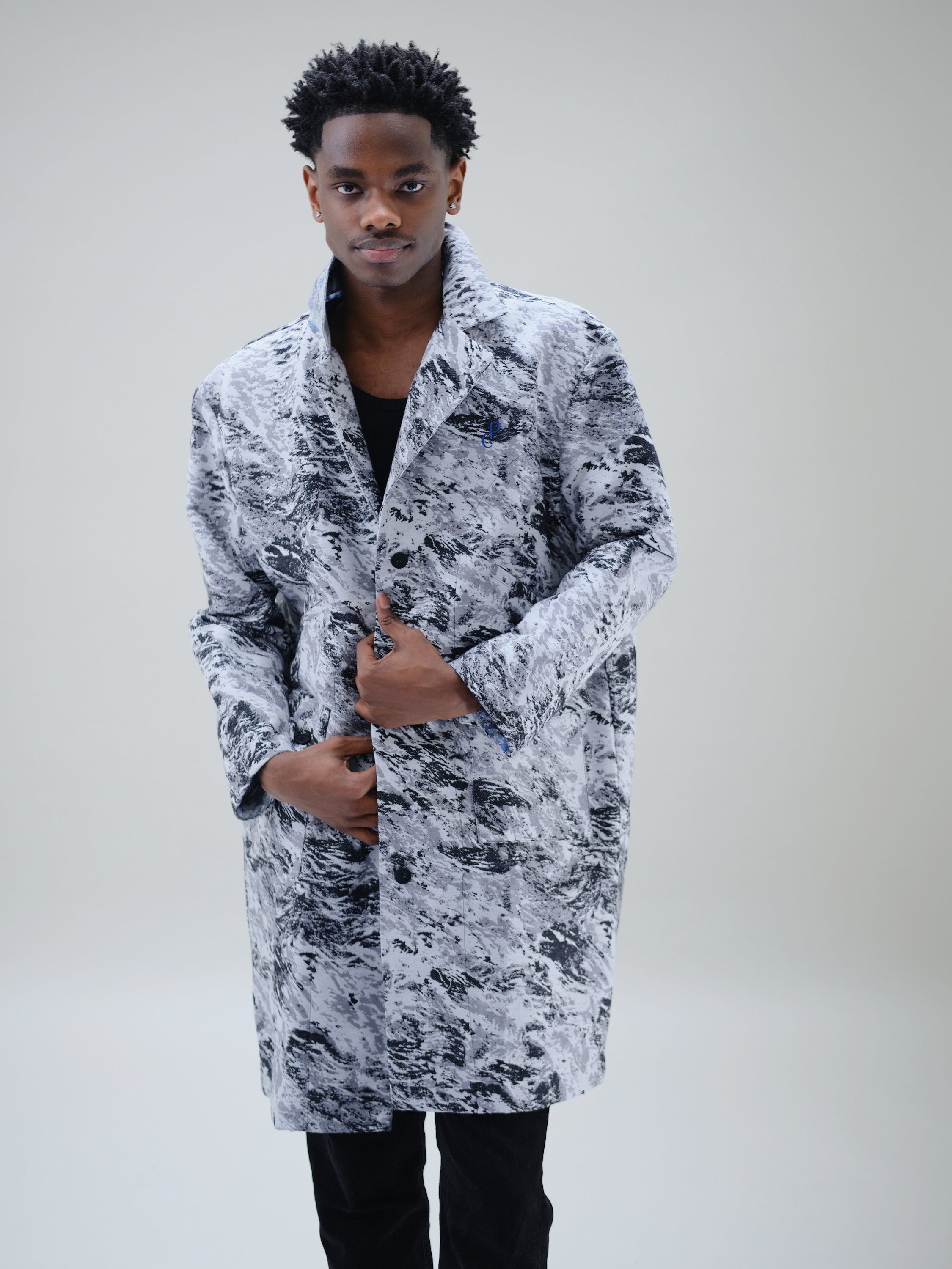 MANTEAU LONG ZEBRA JACQUARD