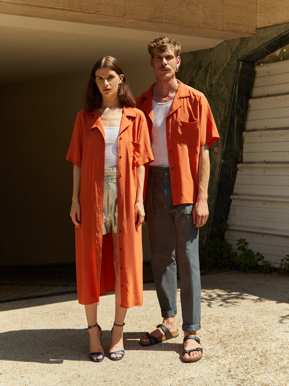 DELTA Orange Silk Dress