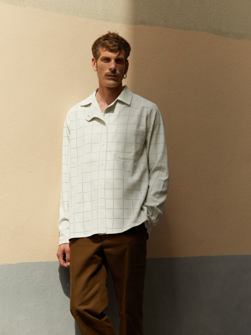 CHEMISE CHECKERS BLANCHE manches longues
