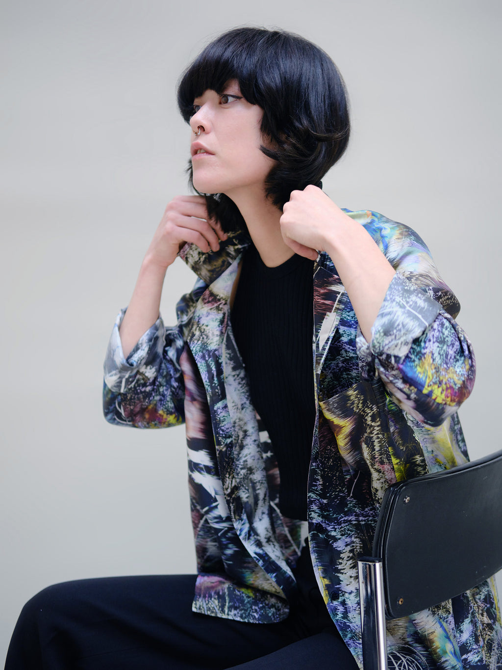 Alpha Glitch  SILK SHIRT