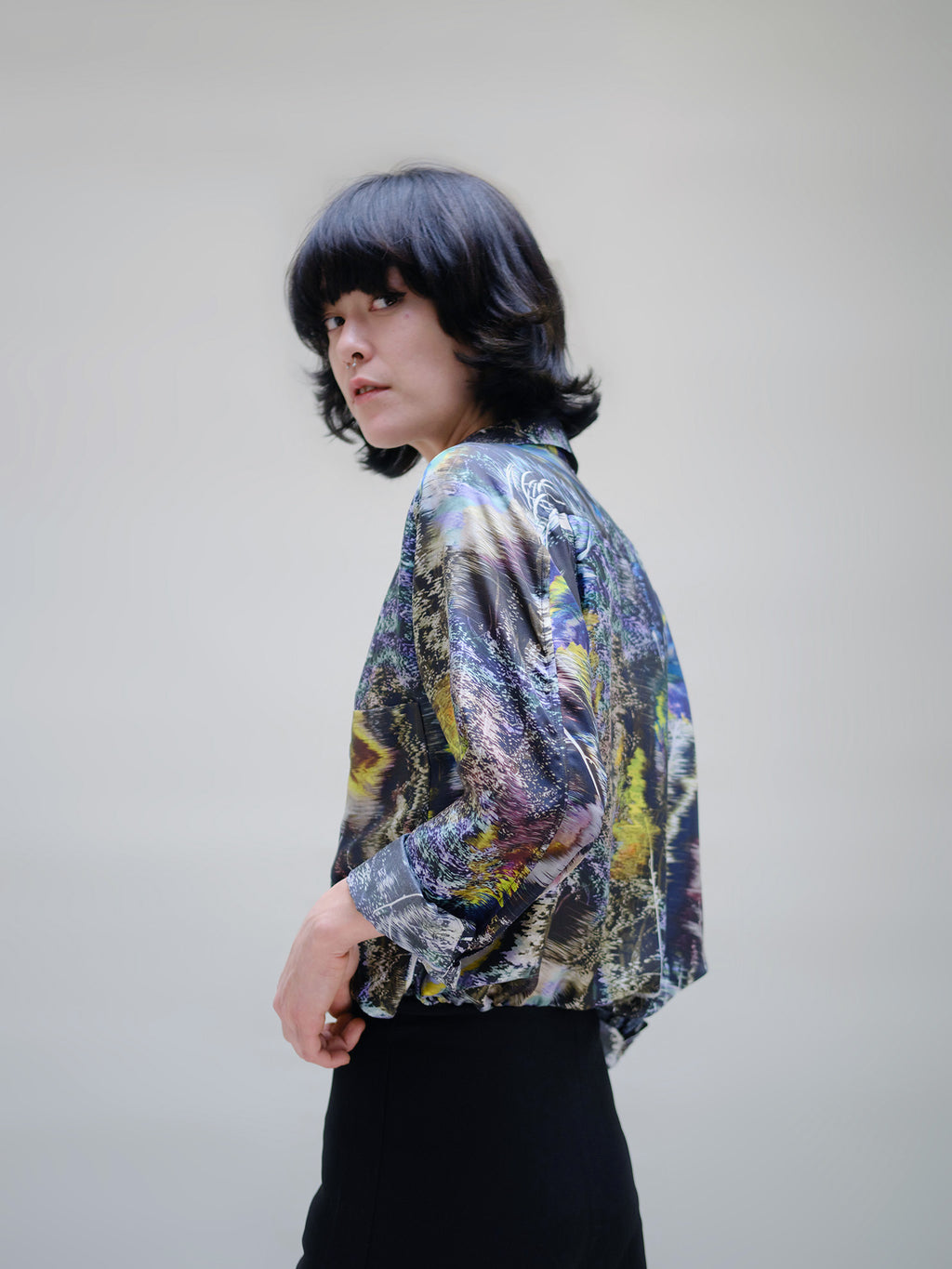 Alpha Glitch  SILK SHIRT