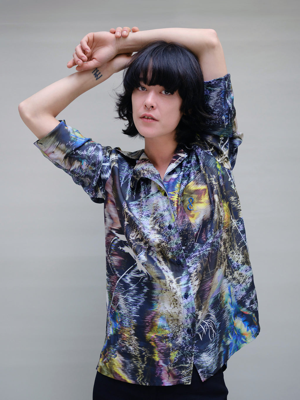 Alpha Glitch  SILK SHIRT