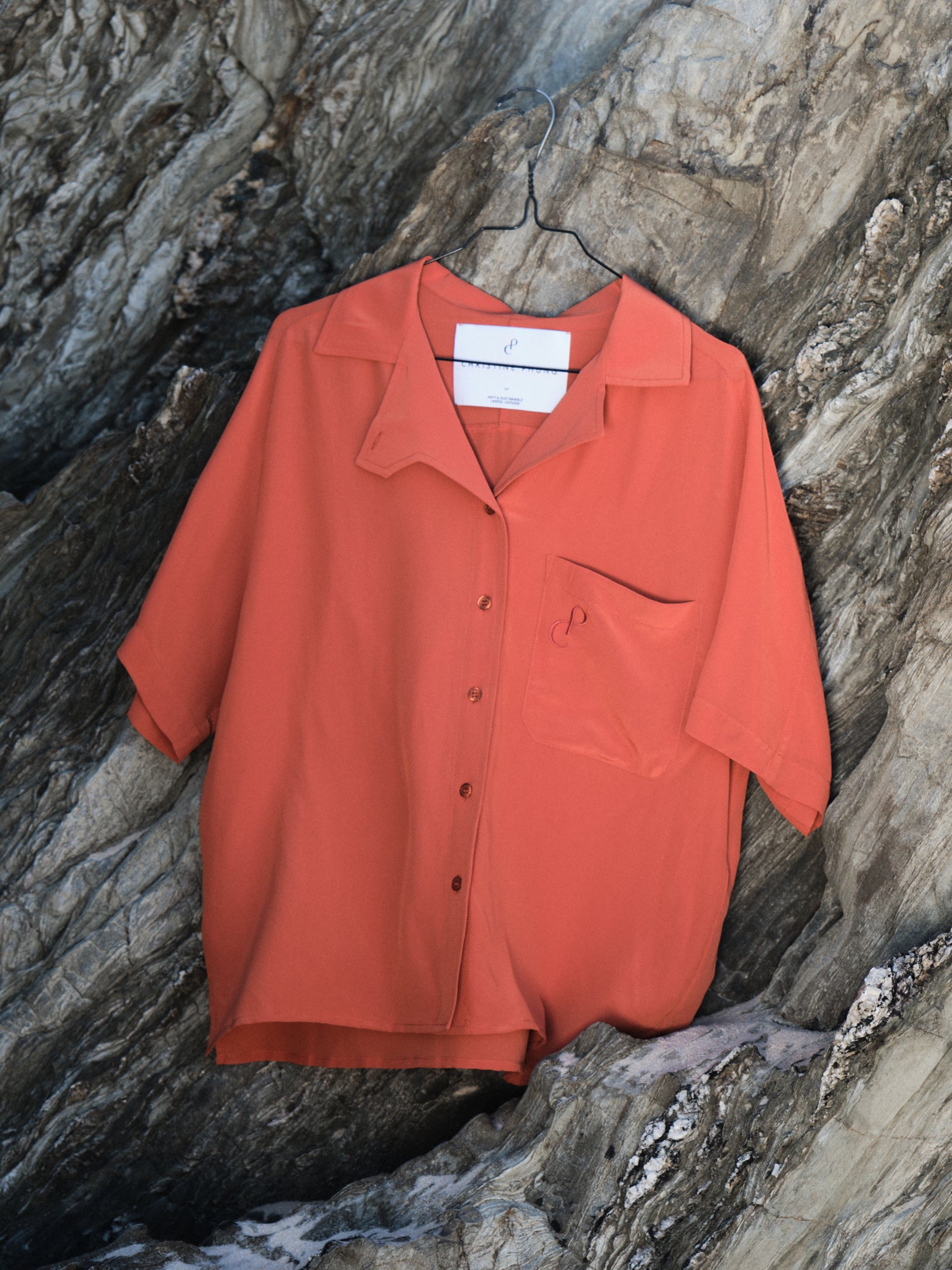 ALPHA Orange Silk Shirt