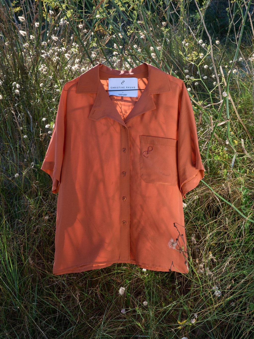 ALPHA Orange Silk Shirt