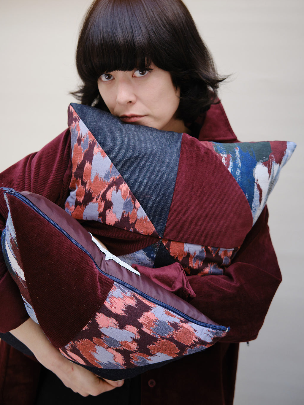 Patchwork cushion and cover