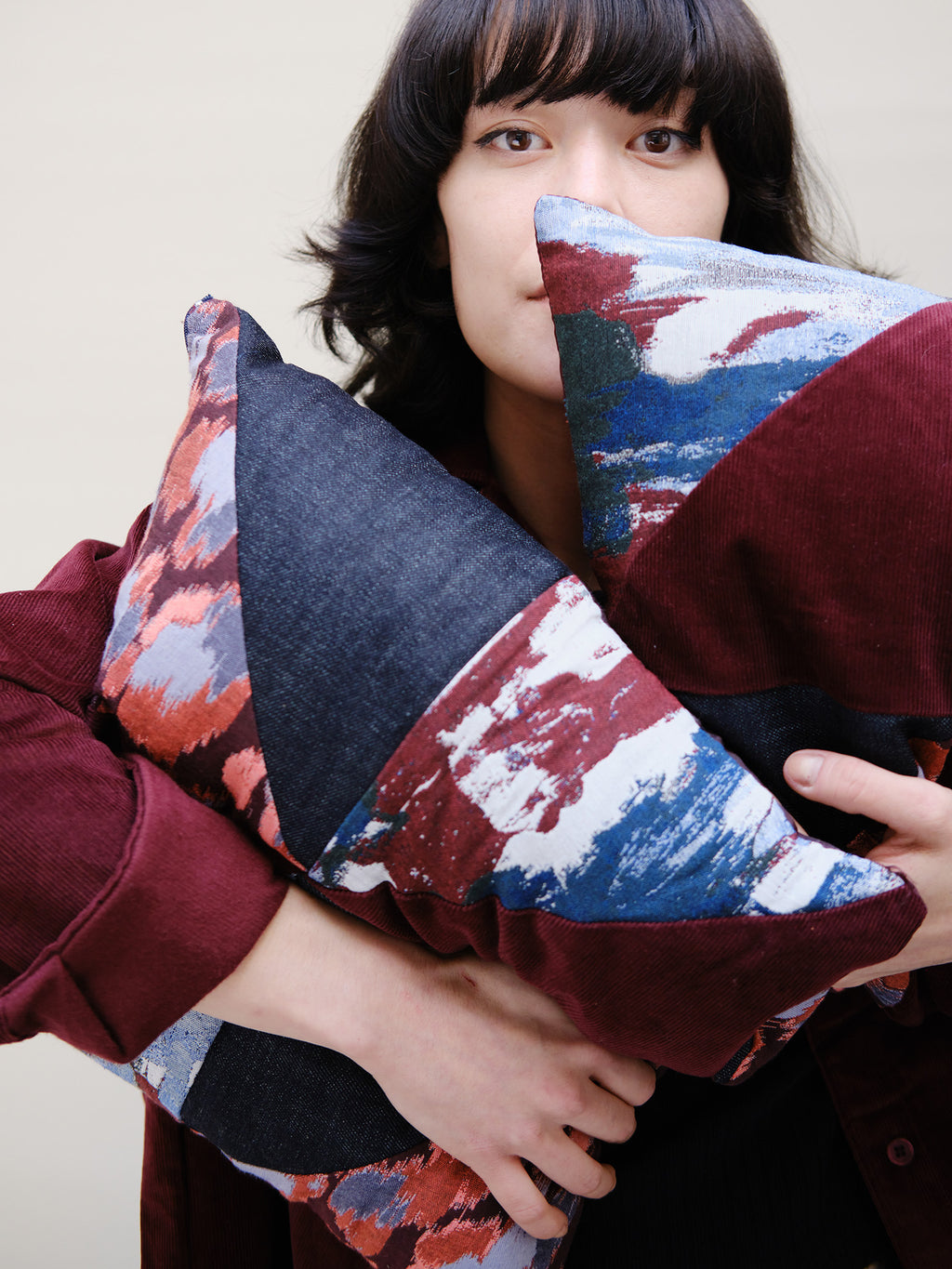 Patchwork cushion and cover