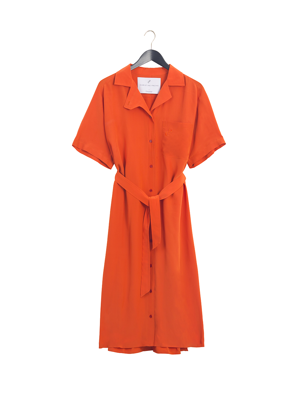 DELTA Orange Silk Dress