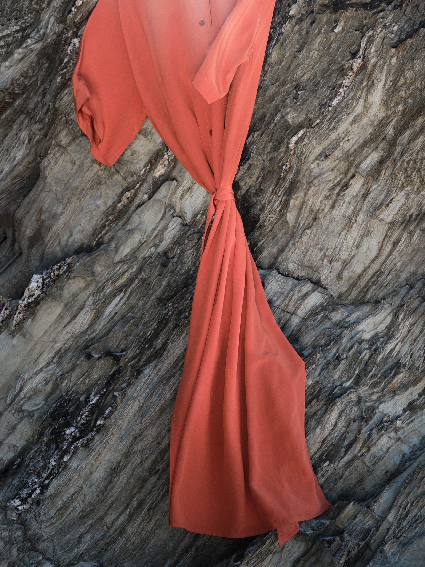 DELTA Orange Silk Dress