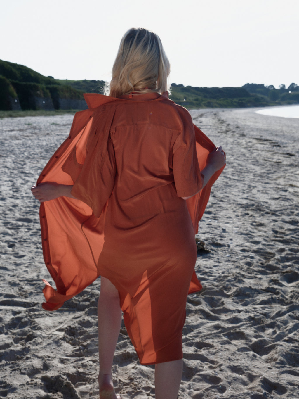 DELTA Orange Silk Dress