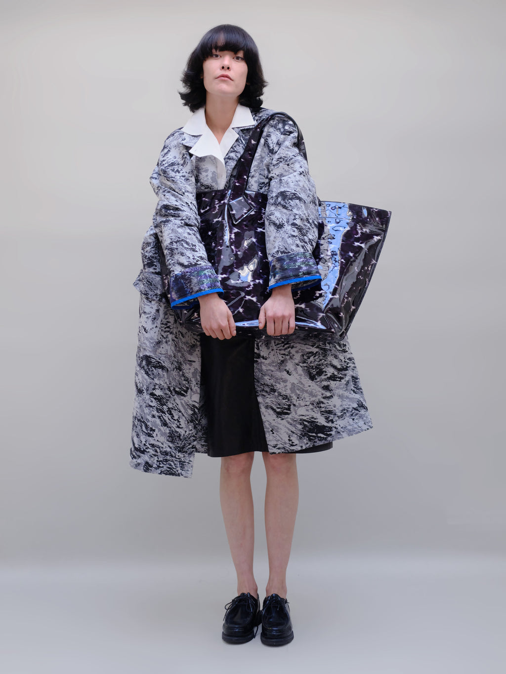 MANTEAU LONG ZEBRA JACQUARD