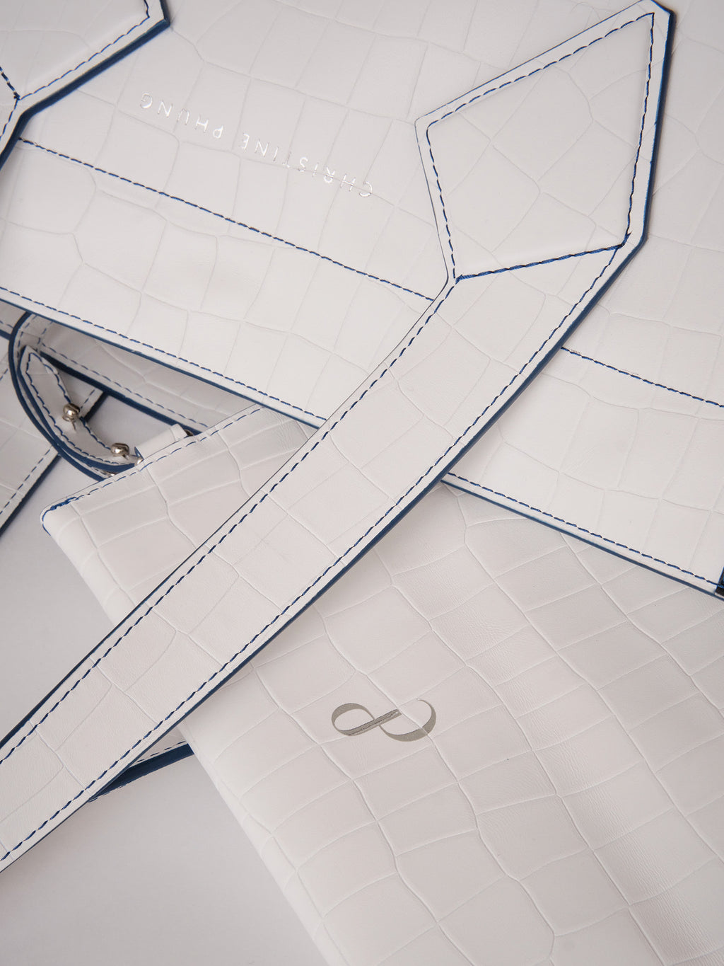 SAC CABAS L BLANC CROCO