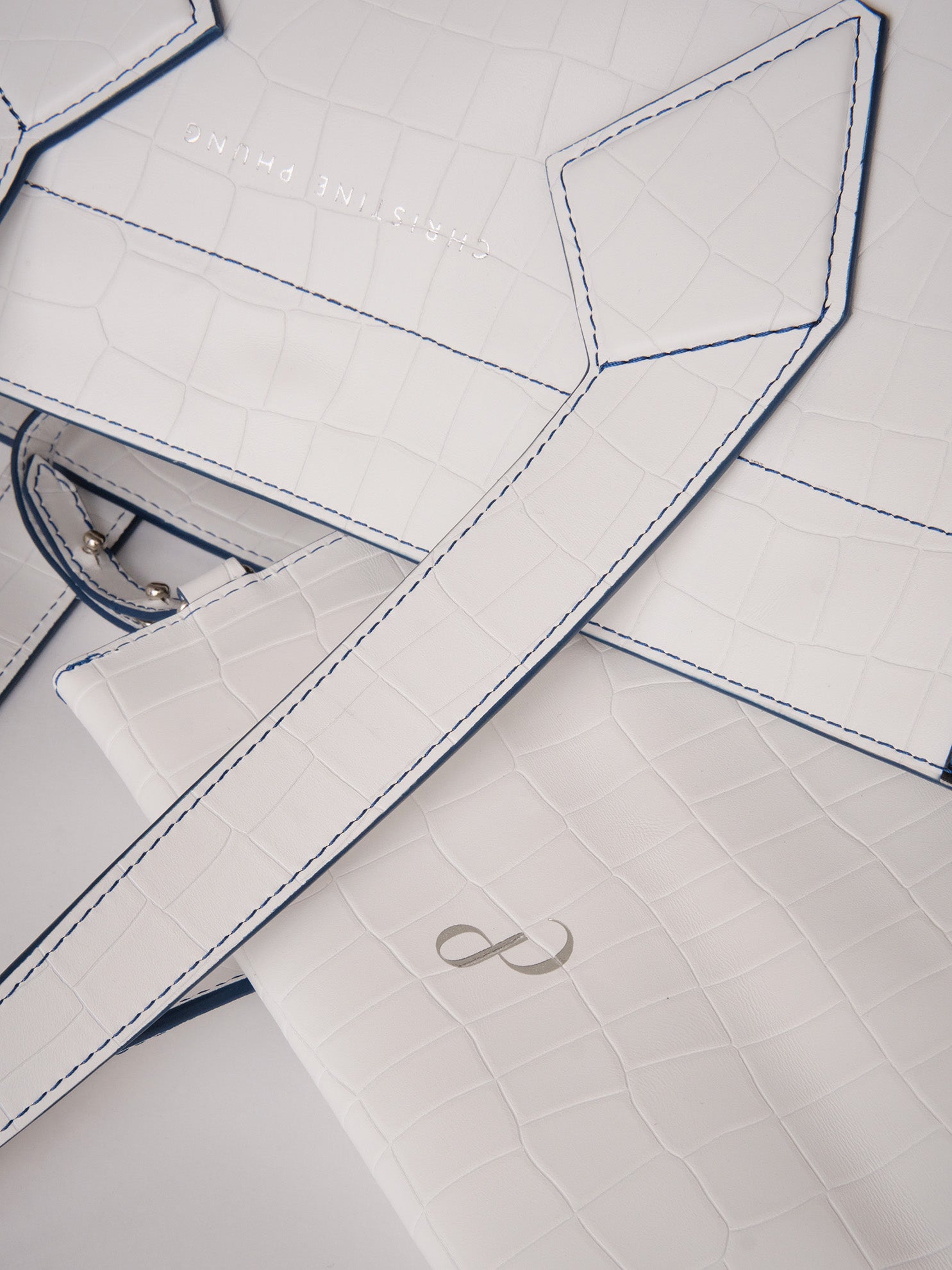 SAC CABAS L BLANC CROCO