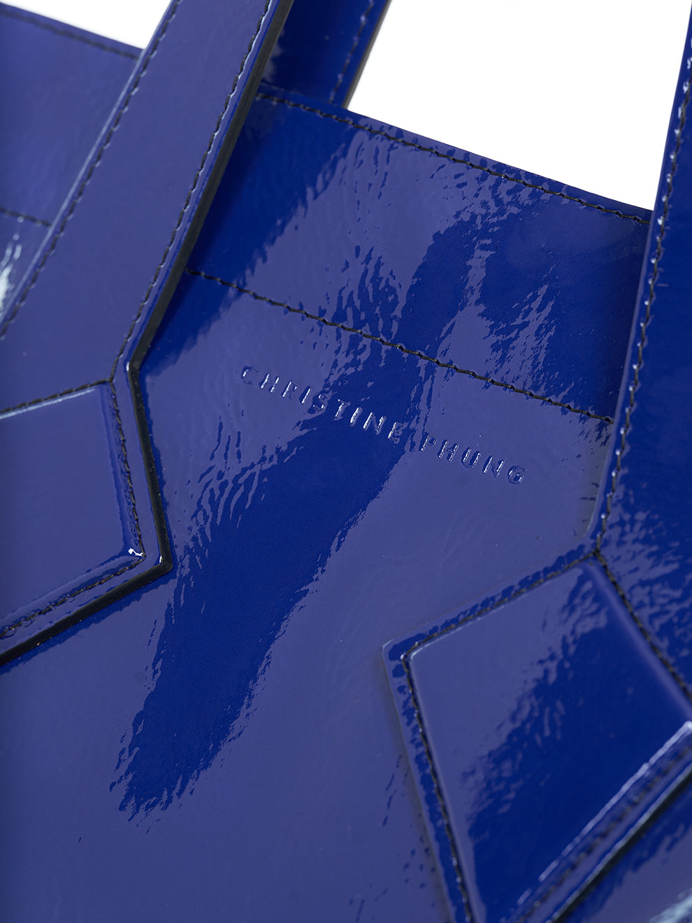 Cabas M en cuir bleu électrique