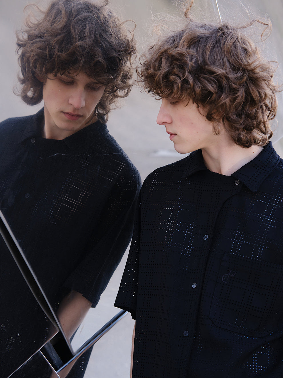 CHEMISE CHECKERS NOIRE manches courtes