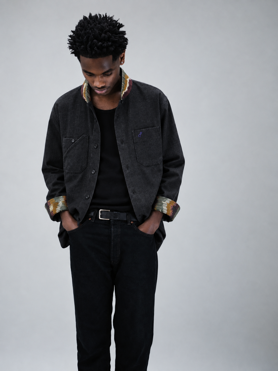 Chemise SUPI en Denim SUPIMA® – Détails en Soie Imprimée