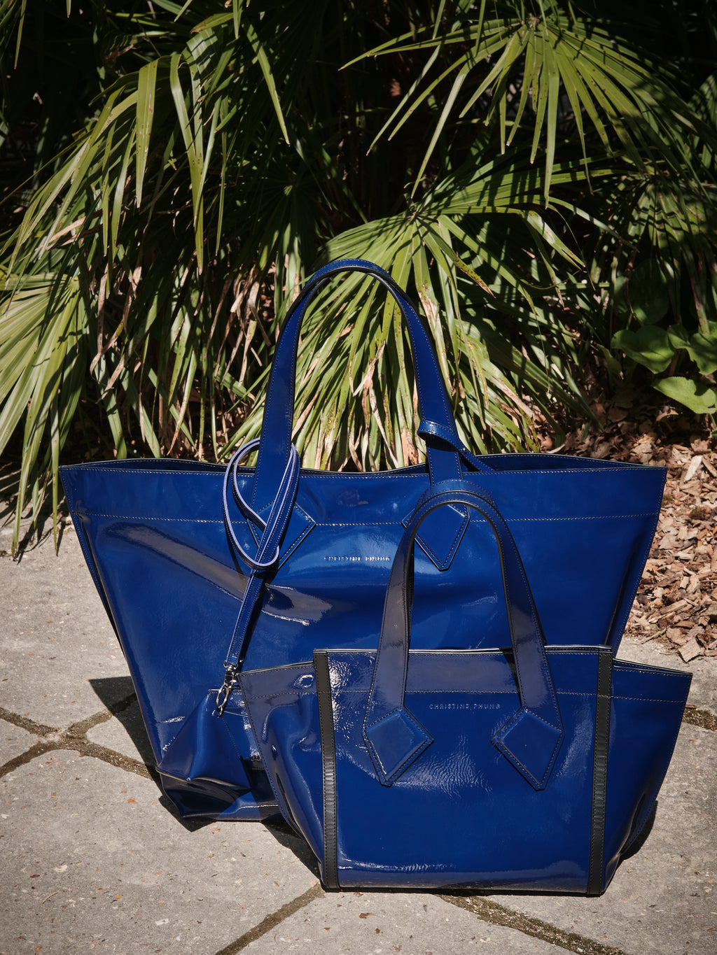 Cabas XL en Cuir Bleu