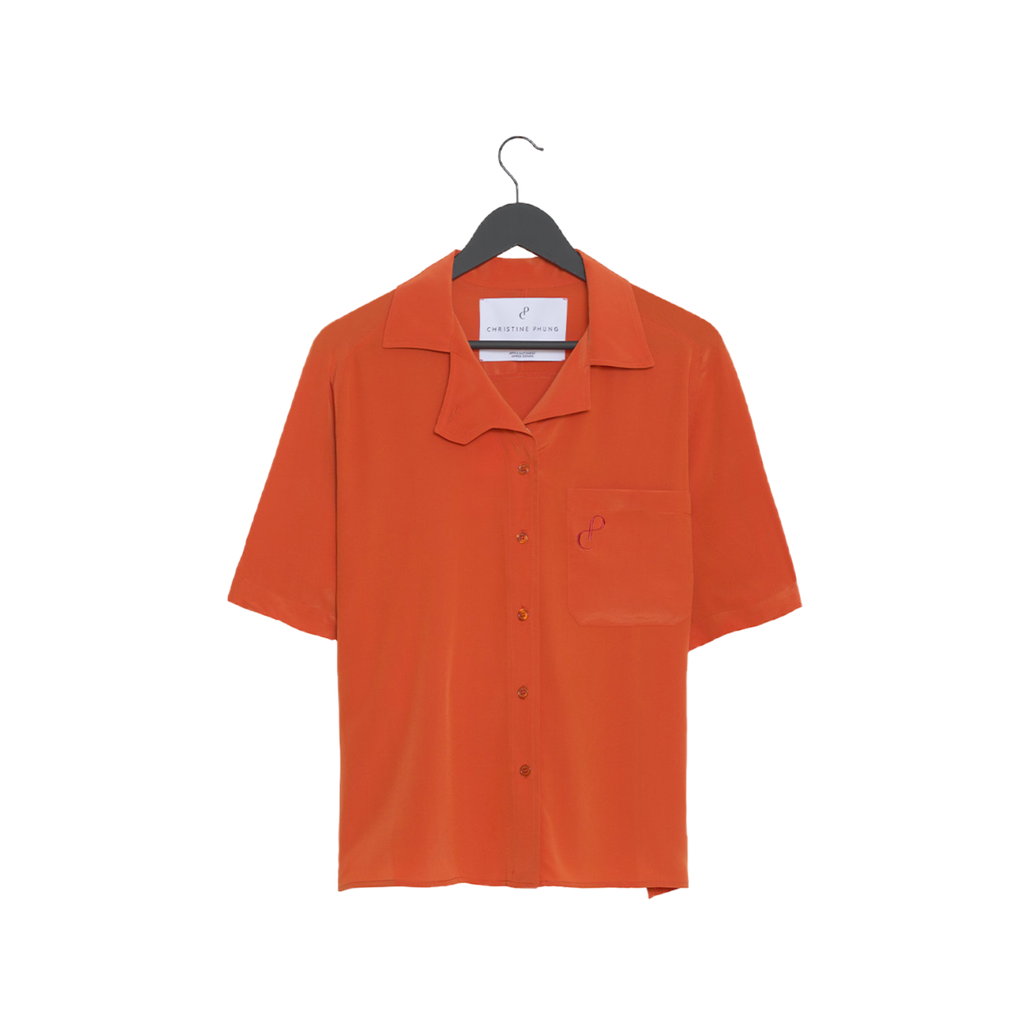 ALPHA Orange Silk Shirt