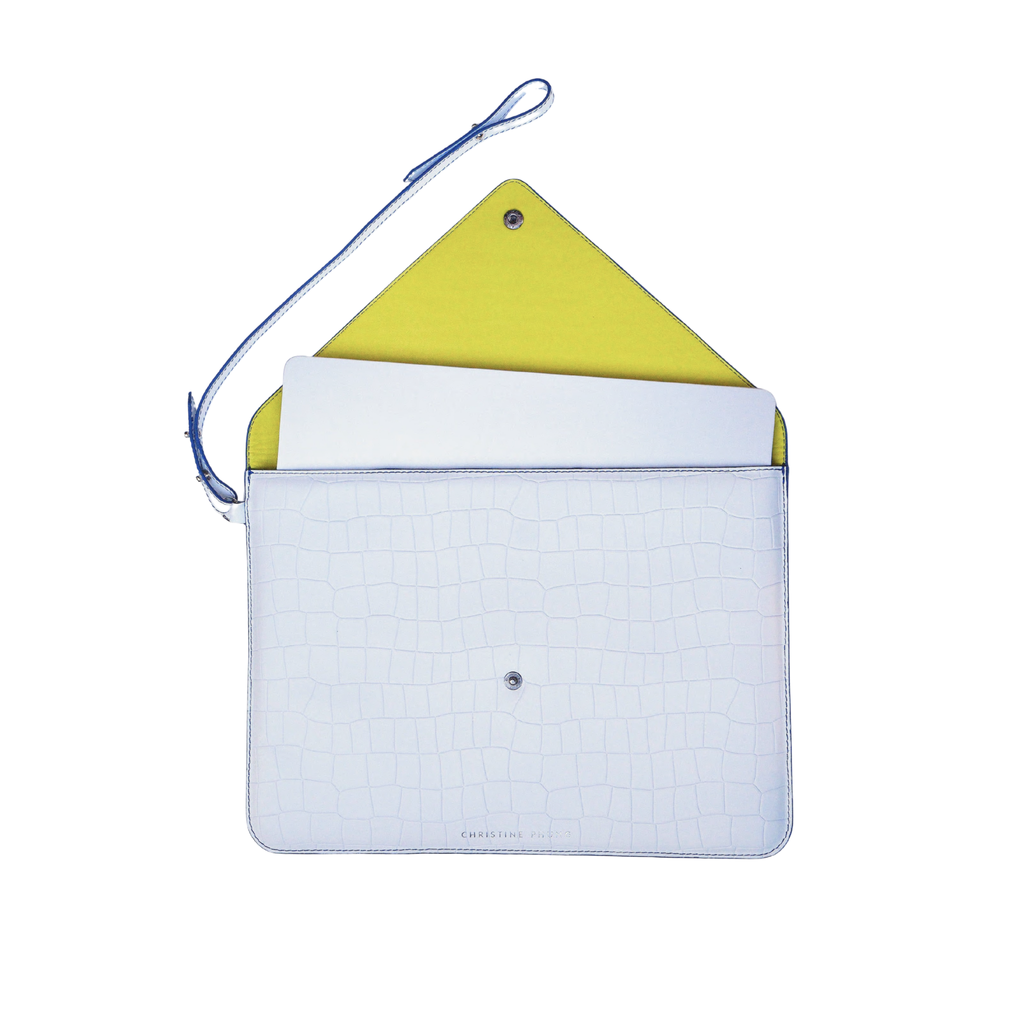 Laptop Sleeve L White Crocodile 16 inch