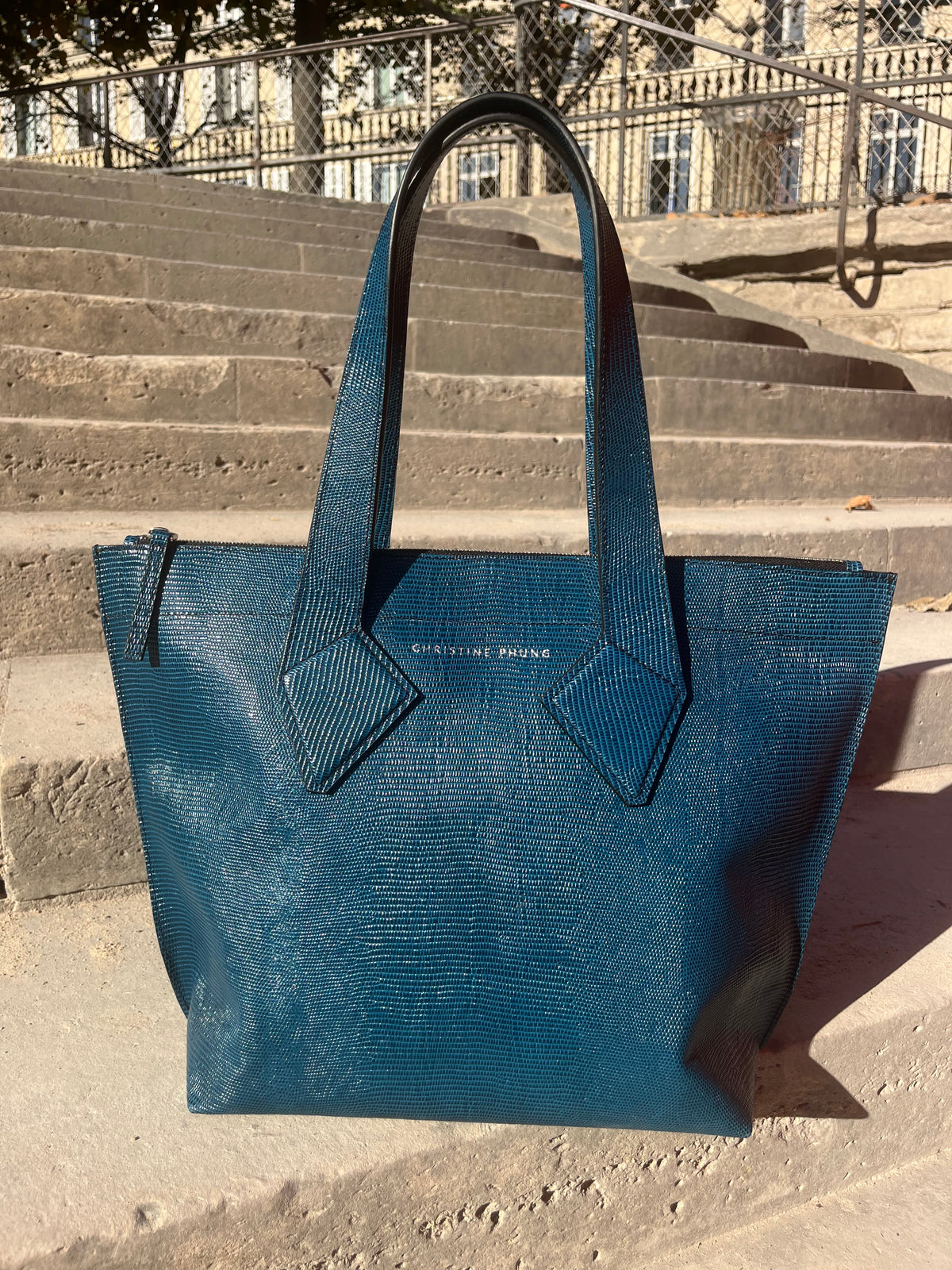 SAC CABAS XM bleu lézard