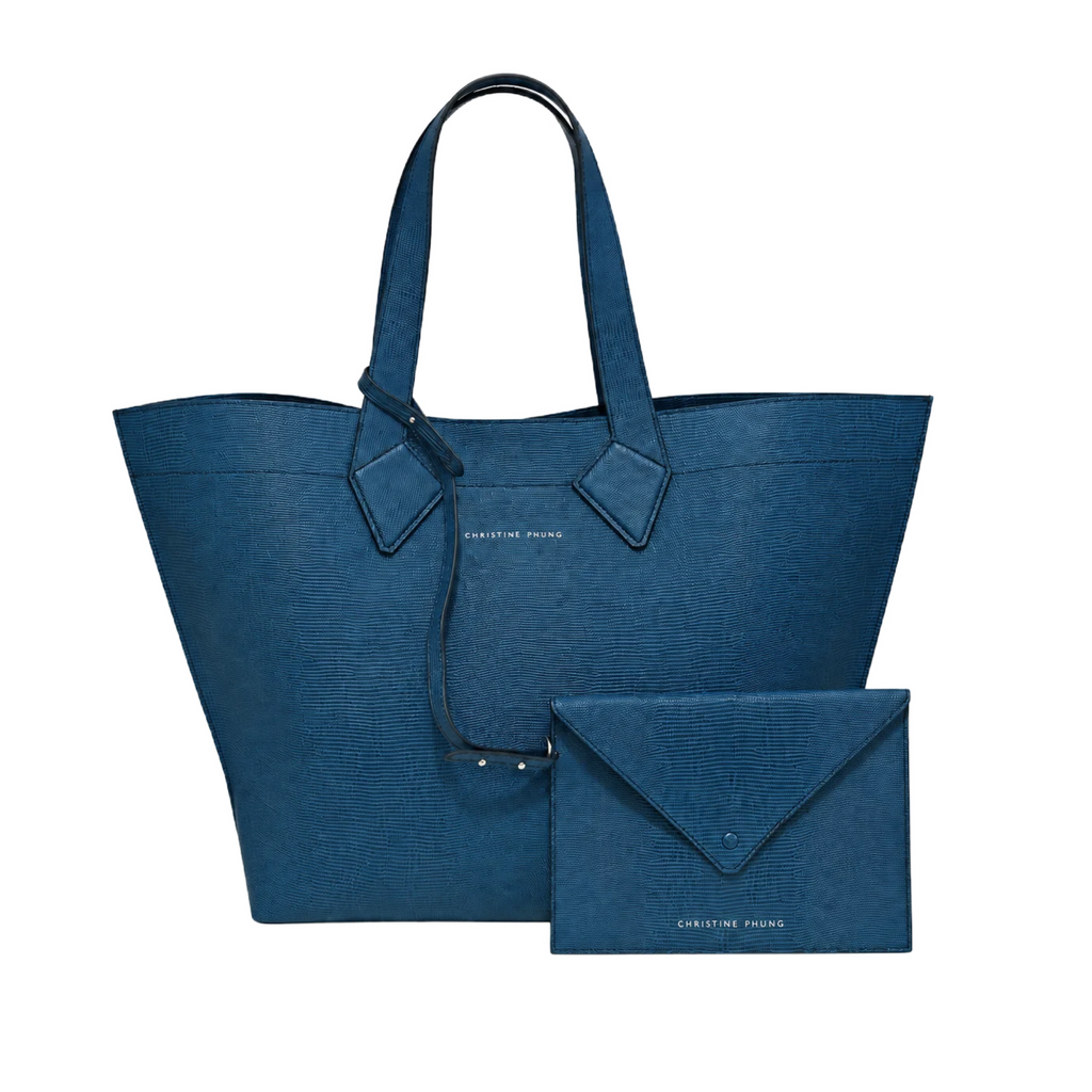 SAC CABAS XL bleu lézard