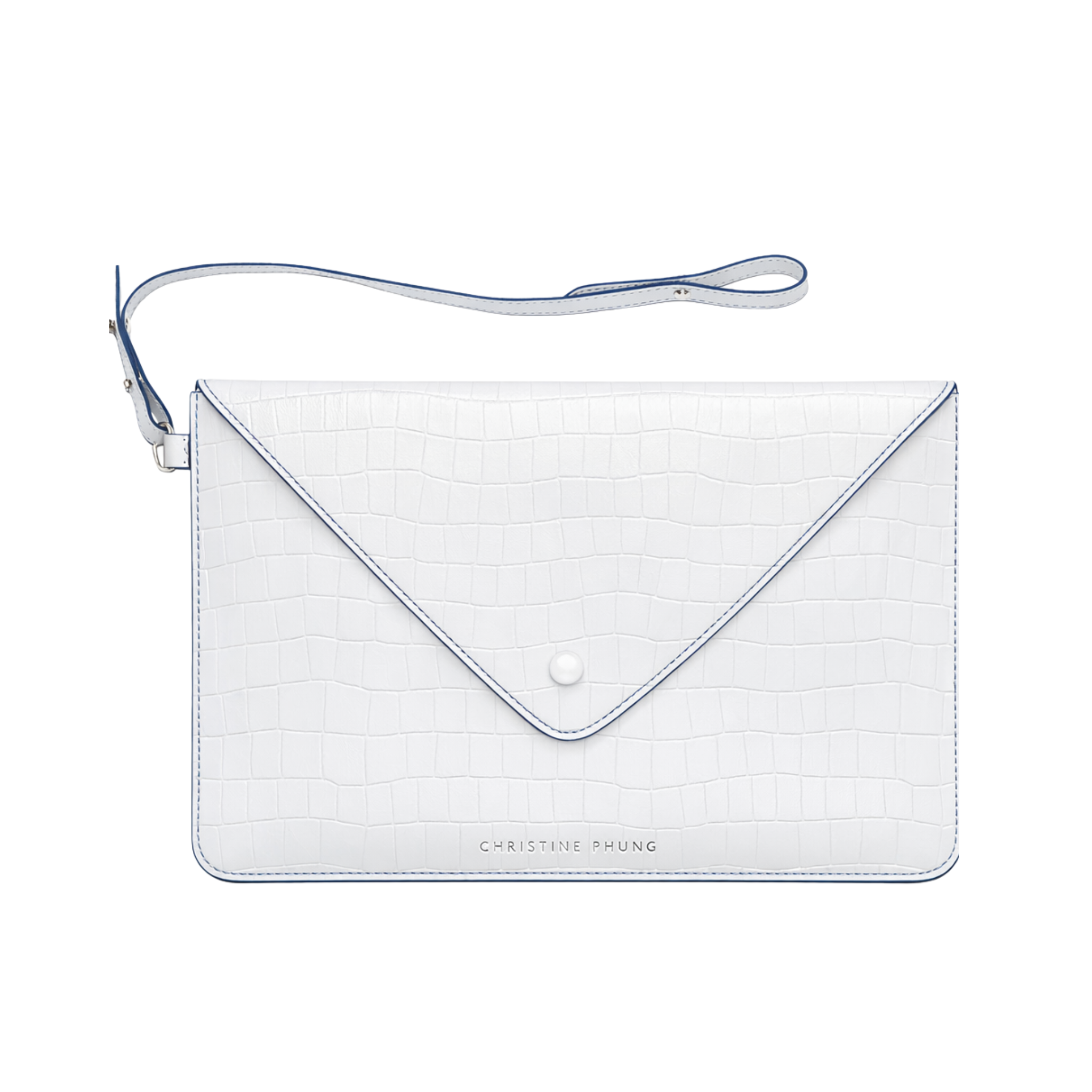 Enveloppe L Blanc Croco 16 pouces