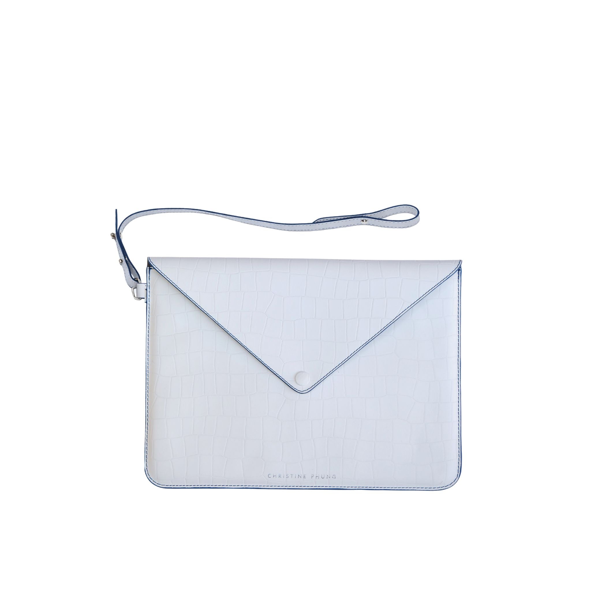 Enveloppe L Blanc Croco 16 pouces