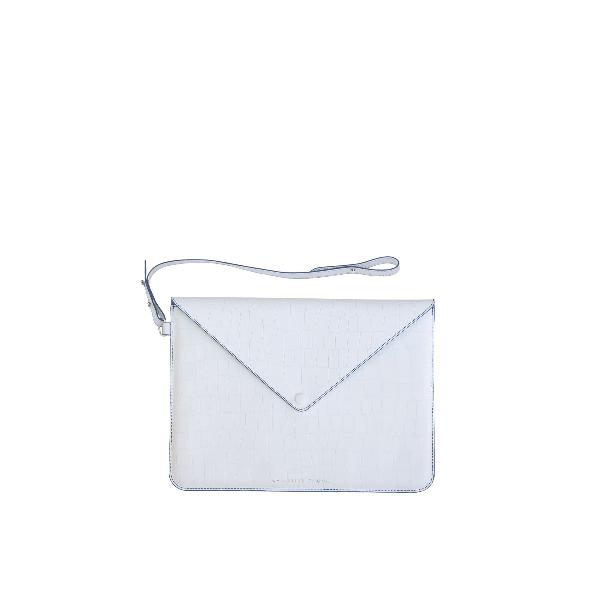 Enveloppe M Blanc Croco 14 pouces