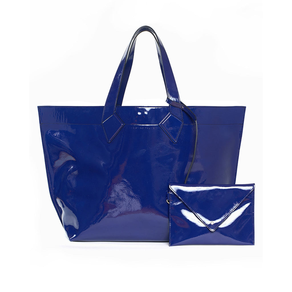 Cabas XL en Cuir Bleu